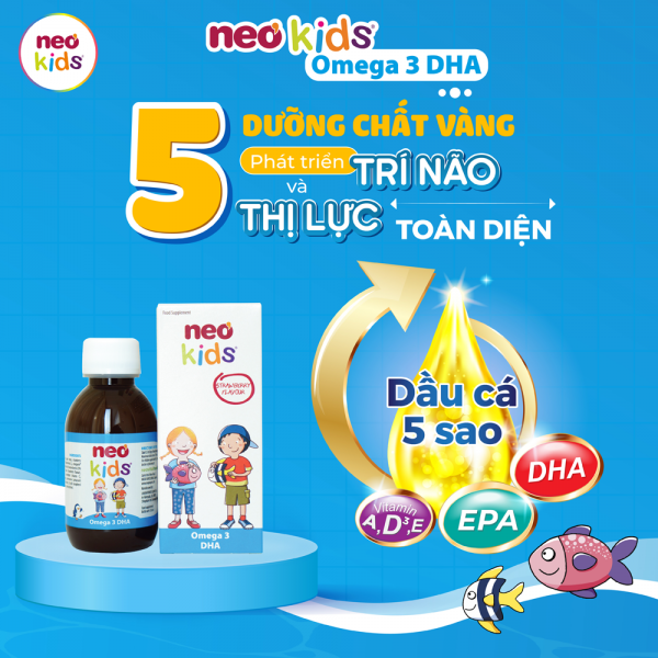 Combo 2 Thực phẩm bảo vệ sức khoẻ NEO KIDS OMEGA 3 DHA