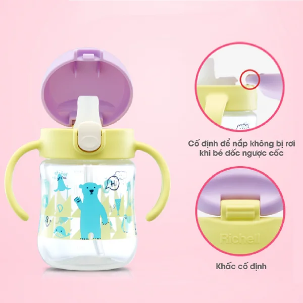 Bình tập uống T.L.I Richell 200ml (Vàng, RC21400)