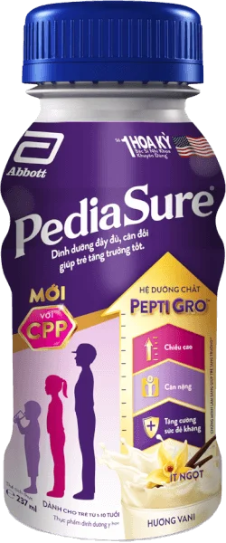 Thực phẩm dinh dưỡng y học cho trẻ 1-10 tuổi: Pediasure dạng lỏng hương vani 237ml (Lốc 6 chai)