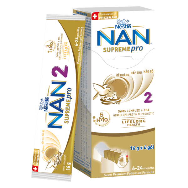 Sữa NAN SUPREME PRO số 2 4x16g (6-24 tháng)