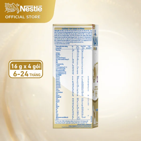 Sữa NAN SUPREME PRO số 2 4x16g (6-24 tháng)