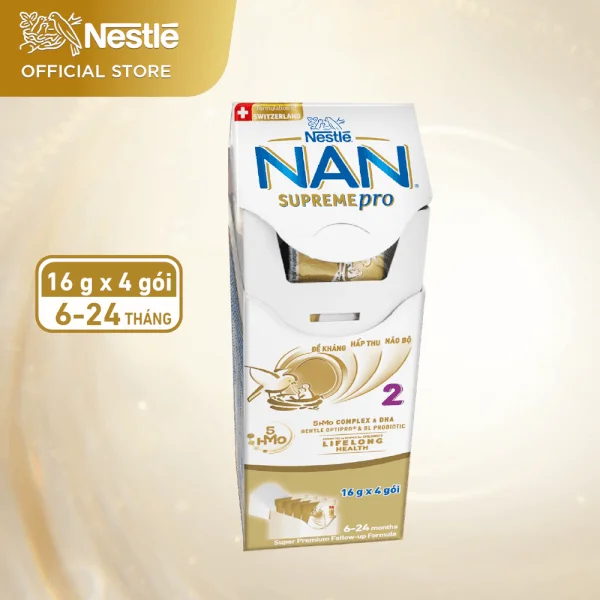 Sữa NAN SUPREME PRO số 2 4x16g (6-24 tháng)