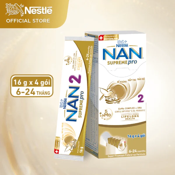 Sữa NAN SUPREME PRO số 2 4x16g (6-24 tháng)