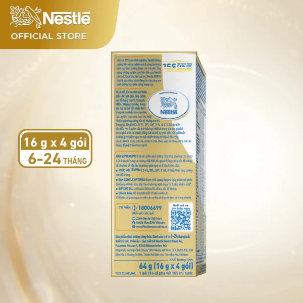 Sữa NAN SUPREME PRO số 2 4x16g (6-24 tháng)