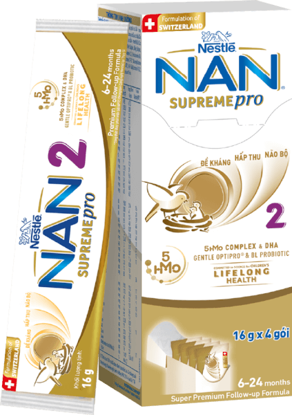 Sữa NAN SUPREME PRO số 2 4x16g (6-24 tháng)