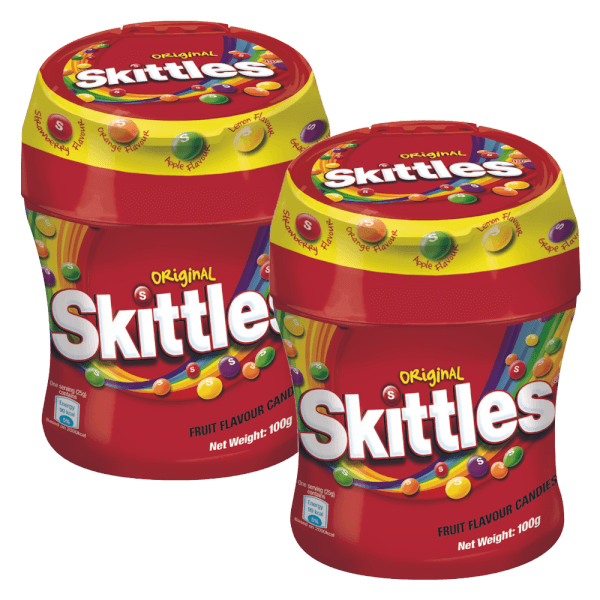 Combo 2 Kẹo trái cây Skittles Hũ 100g