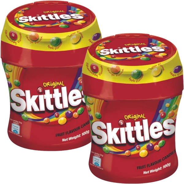 Combo 2 Kẹo trái cây Skittles Hũ 100g