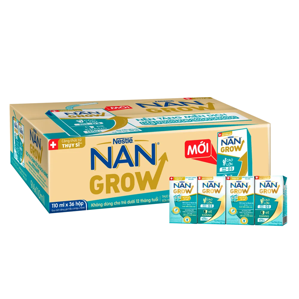 Thùng thực phẩm bổ sung Nestlé NANGROW 9 (4x110ml)