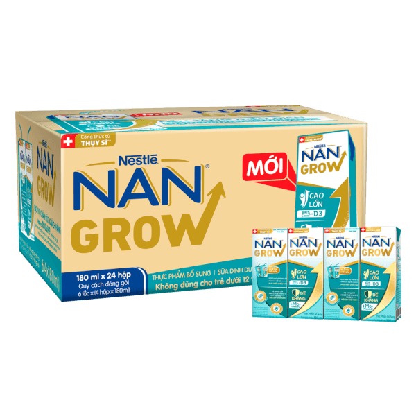 Thùng thực phẩm bổ sung Nestlé NANGROW 6 (4x180ml)