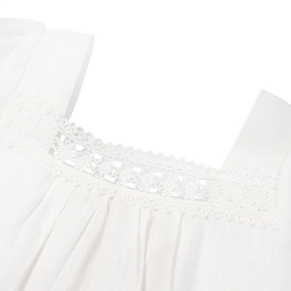 Đầm vải bé gái cổ vuông Animo TX1022026 (6M-3Y,Trắng)