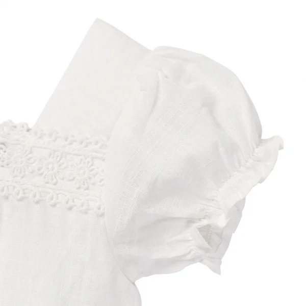 Đầm vải bé gái cổ vuông Animo TX1022026 (6M-3Y,Trắng)