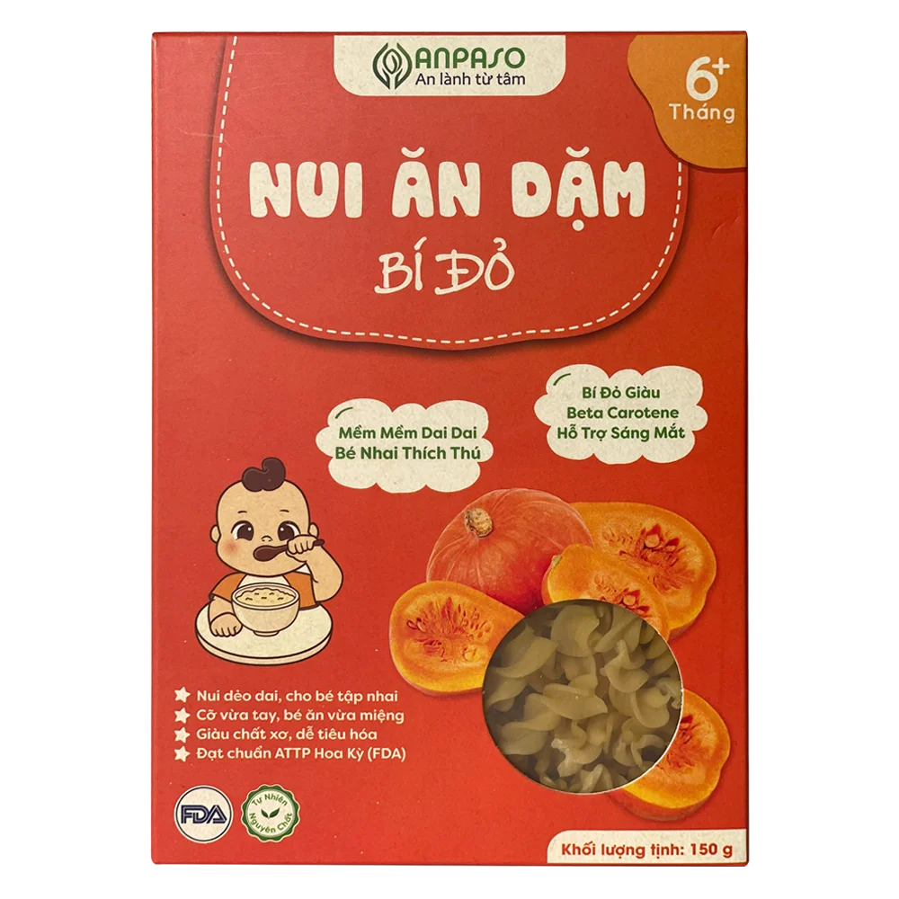 Combo 2 Nui ăn dặm bí đỏ Anpaso 150g