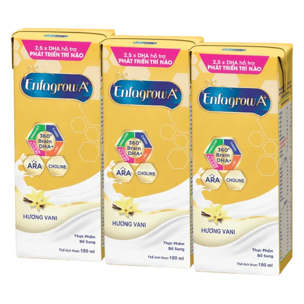 Thực phẩm bổ sung: Enfagrow A+ 360 Brain DHA+ hương Vani, Lốc 3 hộp