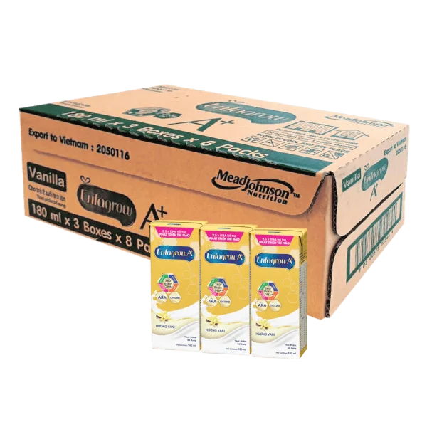 Thùng thực phẩm bổ sung: Enfagrow A  360 Brain DHA  hương Vani - 8 lốc