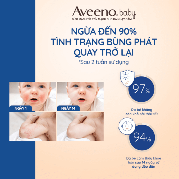 Combo 2 Kem dưỡng da cho bé Aveeno Baby dành cho da khô & nhạy cảm 227g