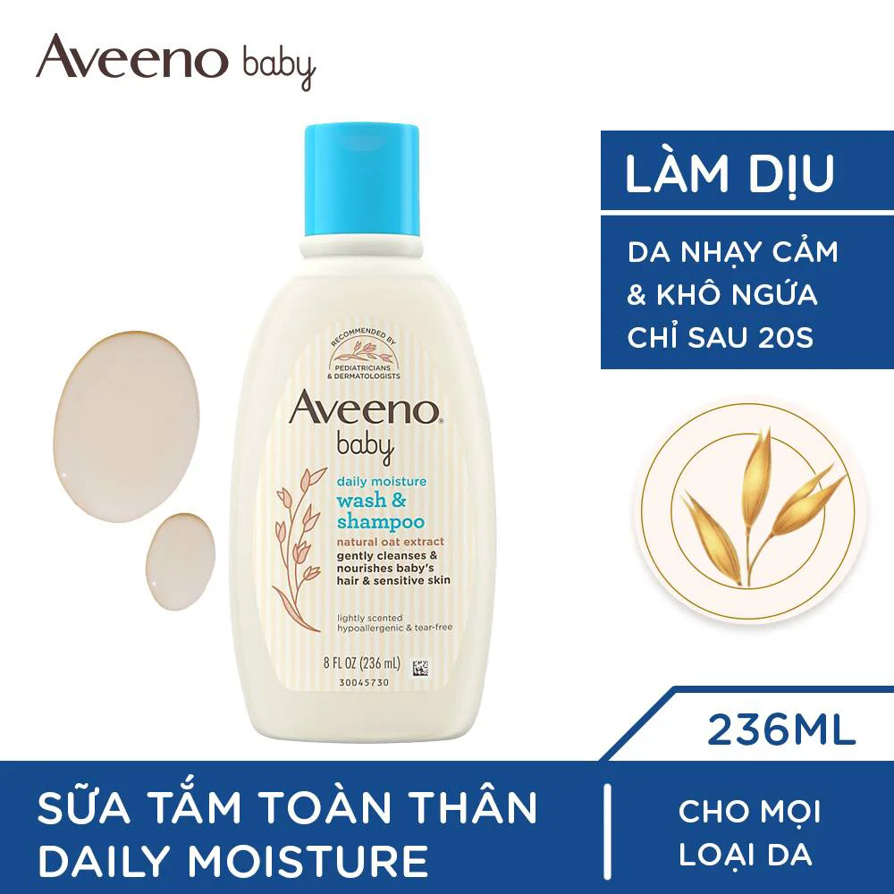 Combo 2 Sữa tắm gội toàn thân cho bé Aveeno Baby Lightly Scented 236ml