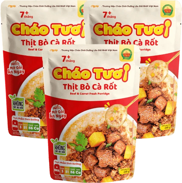 Combo 3 Cháo tươi Cây Thị Thịt bò cà rốt