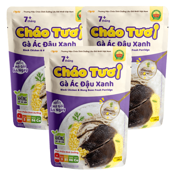 Combo 3 Cháo tươi Cây Thị Gà ác đậu xanh