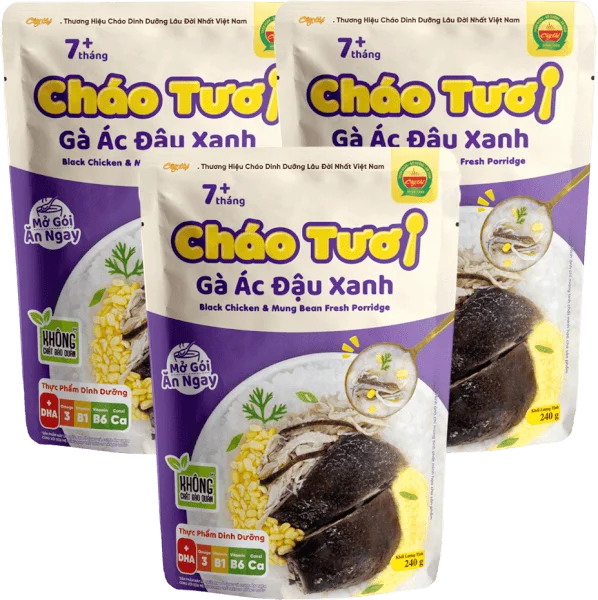 Combo 3 Cháo tươi Cây Thị Gà ác đậu xanh