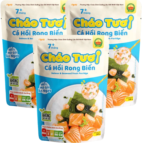 Combo 3 Cháo tươi Cây Thị Cá hồi rong biển