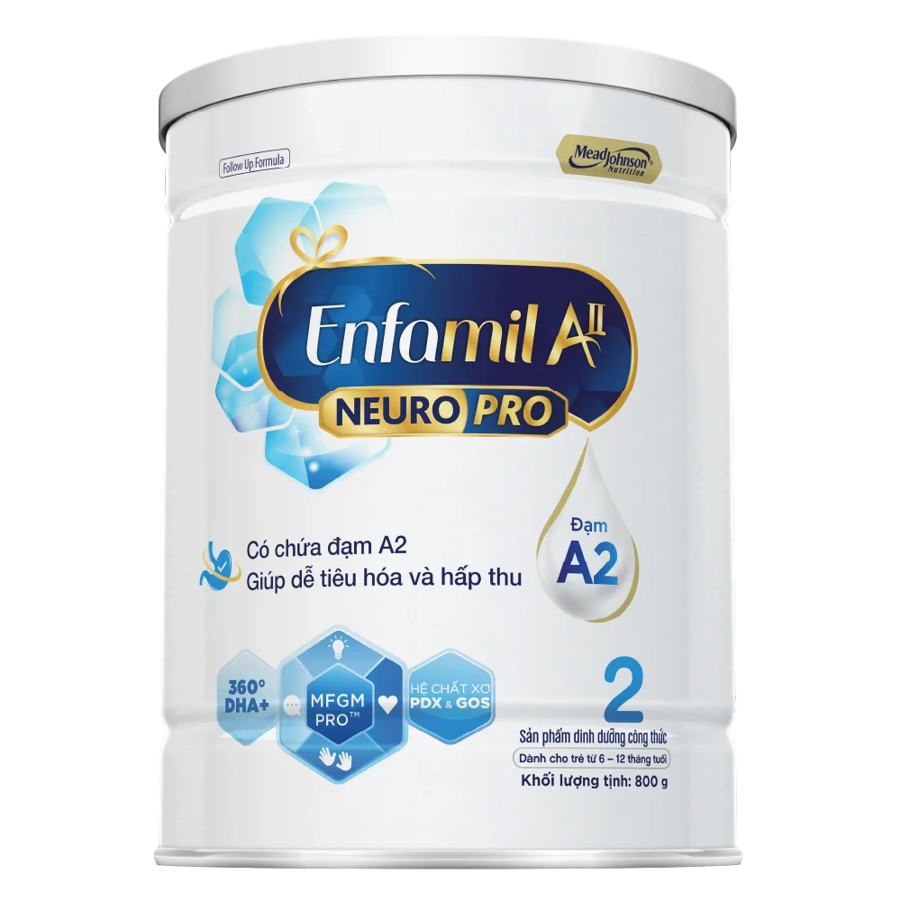 Sữa Enfamil A2 NeuroPro số 2 800g (Follow Up Formula, 6 - 12 tháng tuổi)