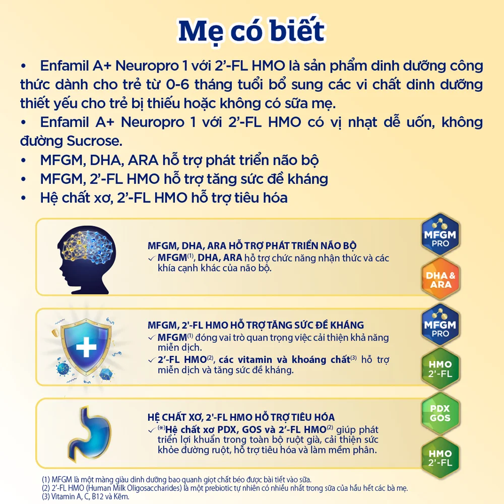 Sữa Enfamil A+ số 1 400g (0-6 tháng) 2Flex