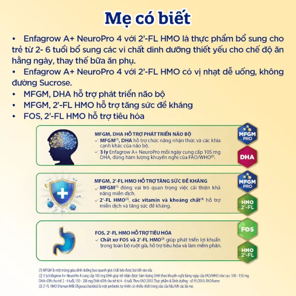 Sữa Enfagrow A+ số 4 830g (2-6 tuổi) 2Flex