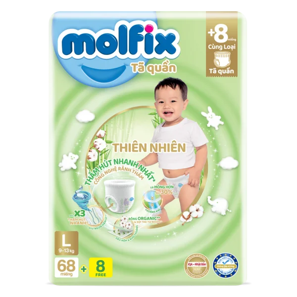 Tã quần Molfix (L, 9 - 13kg, 68 miếng) (giao bao bì ngẫu nhiên)