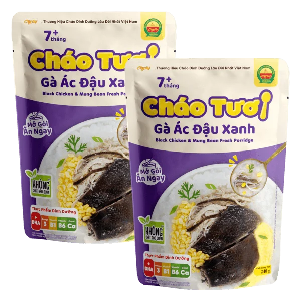 Combo 2 Cháo tươi Cây Thị Gà ác đậu xanh