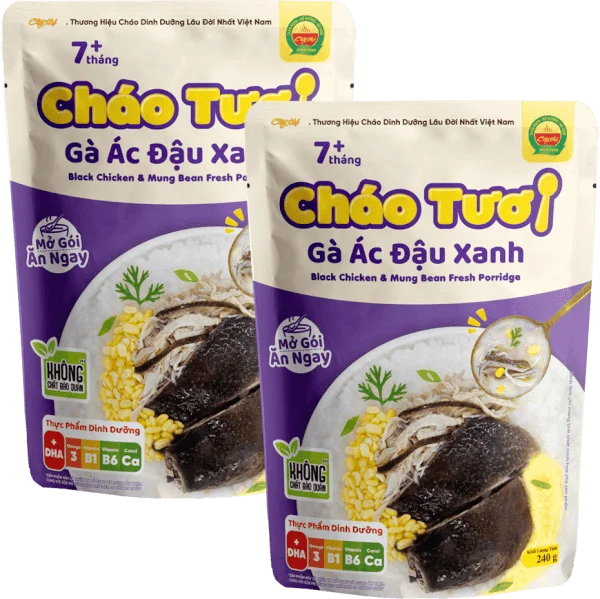 Combo 2 Cháo tươi Cây Thị Gà ác đậu xanh
