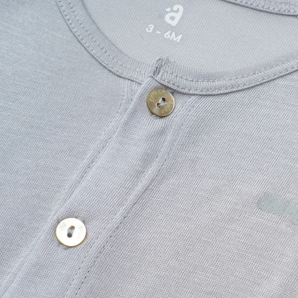 Bộ sơ sinh tính năng ngắn, vải lưới Animo I0322022 (0-24M,Xám)