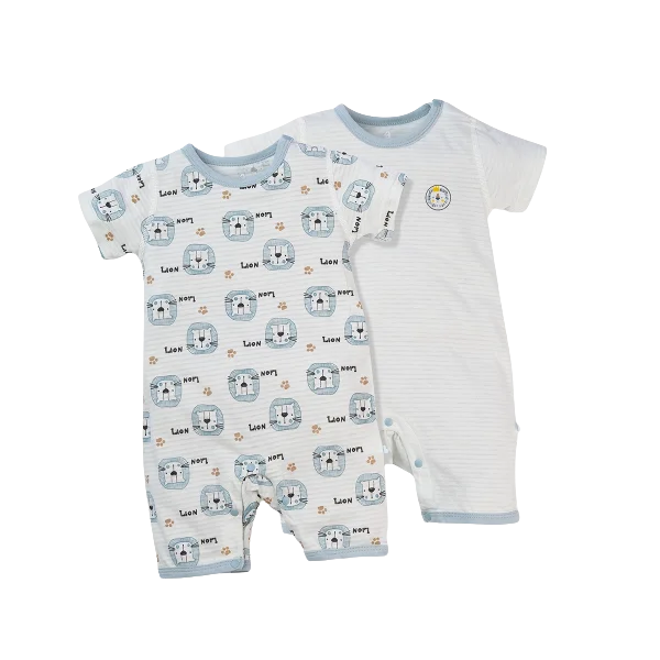 Set 2 bodysuit đùi Ht sư tử Animo M522003-18 (6-9M,xanh lá)