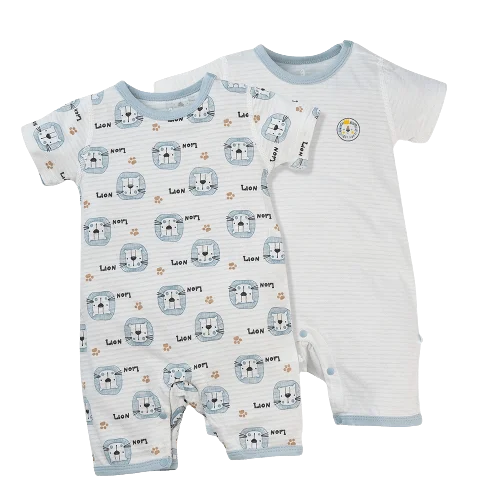 Set 2 bodysuit đùi Ht sư tử Animo M522003-18 (0-12M,xanh lá)