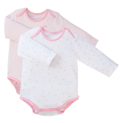 Set Bodysuit tam giác DT Animo KV1122059 (0-12M, Hồng_trắng họa tiết)