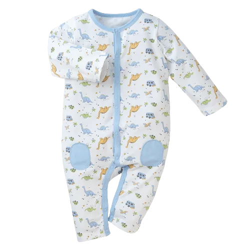 Bodysuit bé trai dài Bst Công viên Khủng Long Animo KK822017_506 (0-12M,Xanh biển)