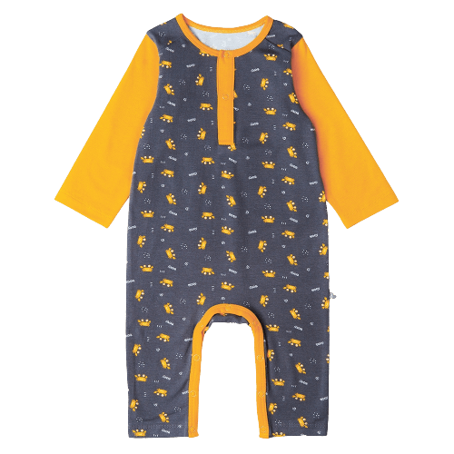 Bodysuit bé trai dài Bst Cua sốt trứng muối Animo KK822026_521 (0-12M,Xám)