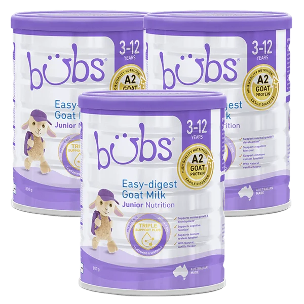 Combo 3 Sữa dê Bubs Goat số 4 Junior 800g (3-12 tuổi)