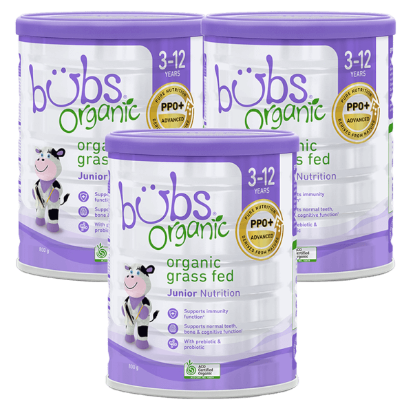 Combo 3 Sữa Bubs Organic Bovine số 4 Junior 800g (3-12 tuổi)