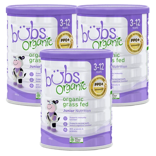 Combo 3 Sữa Bubs Organic Bovine số 4 Junior 800g (3-12 tuổi)