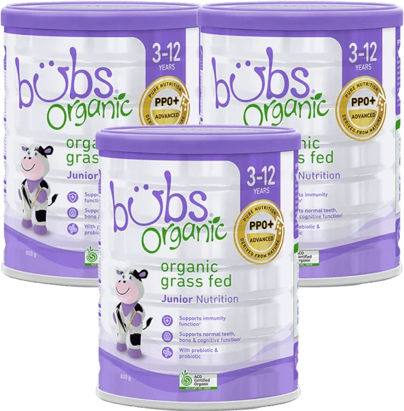 Combo 3 Sữa Bubs Organic Bovine số 4 Junior 800g (3-12 tuổi)