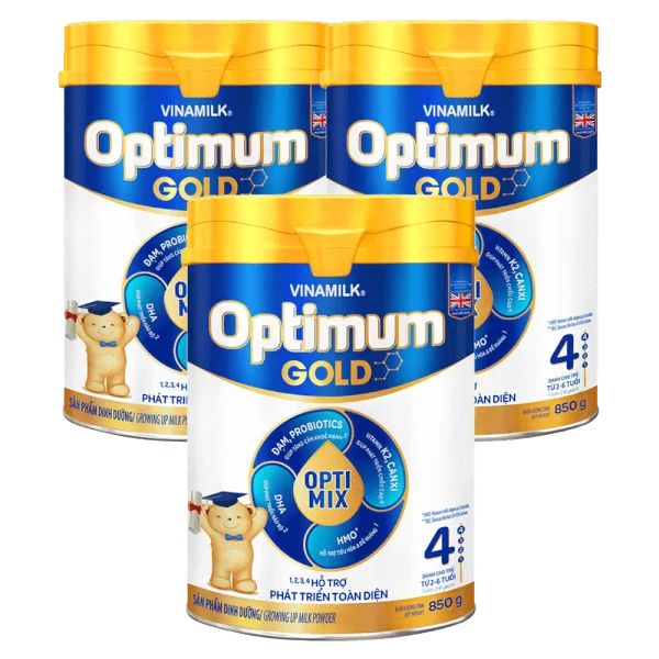 Combo 3 Vinamilk Optimum Gold 4, 850g, 2-6 tuổi