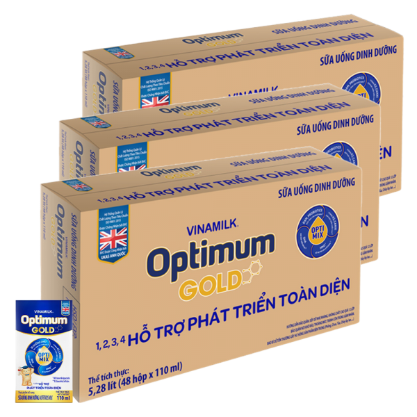 Combo 3 Thùng Sữa uống dinh dưỡng Optimum Gold 110ml (Lốc 4 hộp)