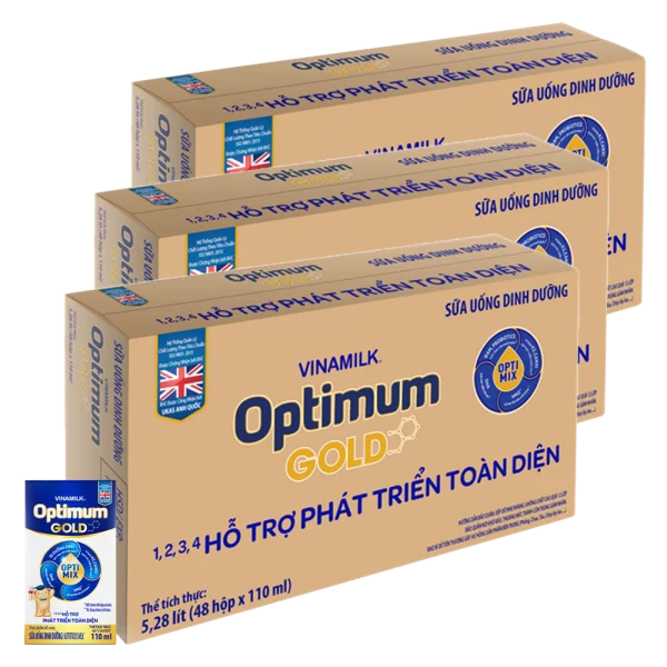 Combo 3 Thùng Sữa uống dinh dưỡng Optimum Gold 110ml (Lốc 4 hộp)