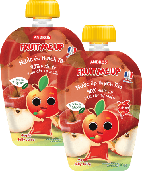 Combo 2 FRUIT ME UP NƯỚC ÉP THẠCH TÁO TÚI 90G/ FRUIT ME UP APPLE JELLY JUICE 90G