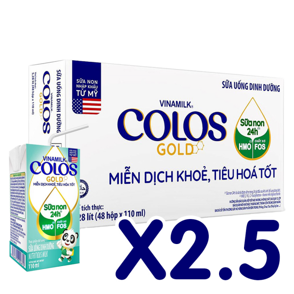 Combo 2.5 Thùng Sữa non Vinamilk ColosGold 110ml (từ 1 tuổi) lốc 4 hộp