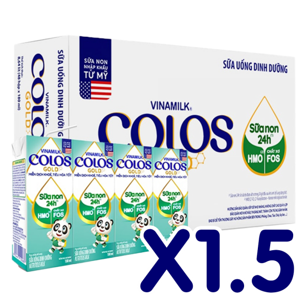 Combo 1.5 Thùng Sữa non Vinamilk ColosGold 180ml (từ 1 tuổi) lốc 4 hộp