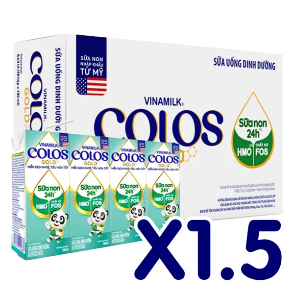 Combo 1.5 Thùng Sữa non Vinamilk ColosGold 180ml (từ 1 tuổi) lốc 4 hộp