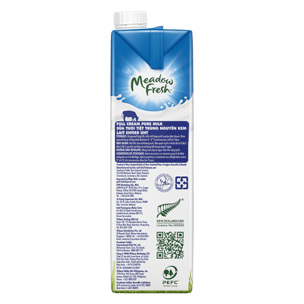 Sữa tươi tiệt trùng Nguyên kem nhãn hiệu Meadow Fresh 1L
