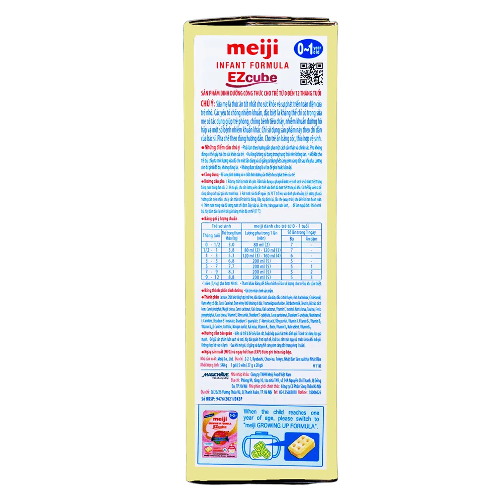 Sữa Meiji thanh Infant Formula Ezcube 540g (0-12 tháng)