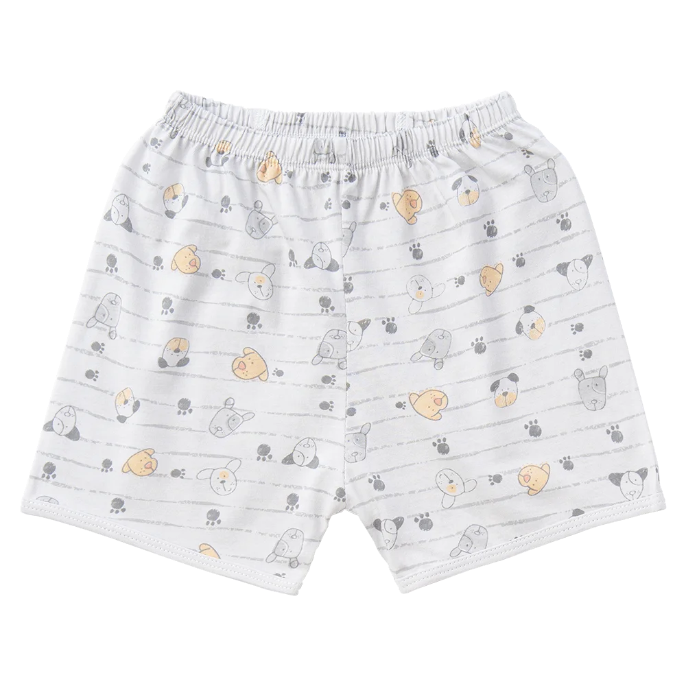 Cặp quần sơ sinh ngắn Animo KV223013 (NB-12M,Xám họa tiết_Trắng)